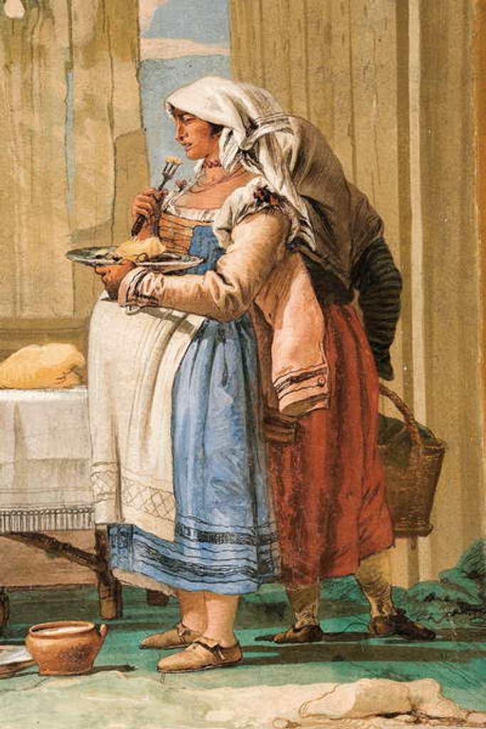 Detail of Detail from Peasant Family at Table by Giandomenico (1727-1804) Tiepolo