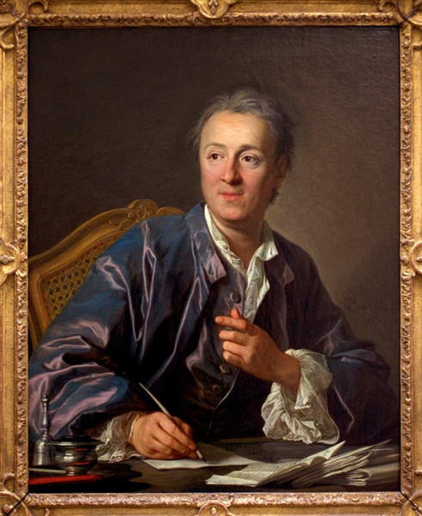 Detail of Portrait of Denis Diderot, 1767 by Louis Michel Van Loo