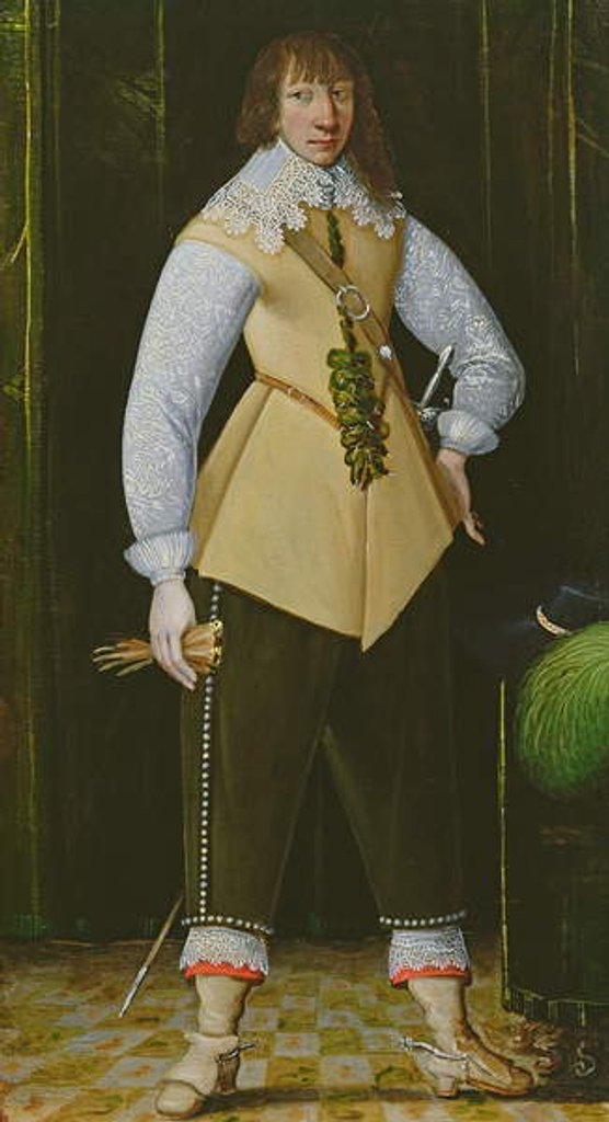 Detail of Portrait of a Royalist Cavalry Officer, c.1640 by English School