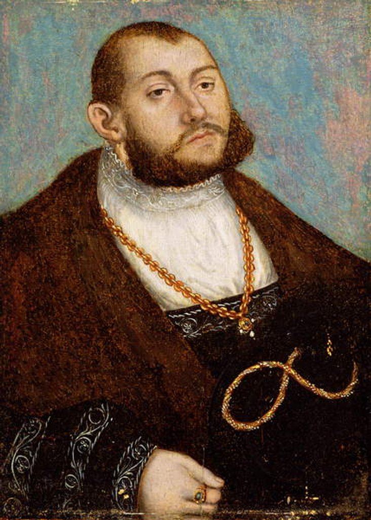 Detail of Portrait of Elector Johann Friedrich the Magnanimous of Saxony, c.1530 by Lucas the Elder Cranach