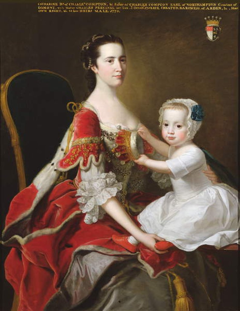 Detail of Portrait of Catherine Compton Countess of Egmont and her Eldest Son Charles Perceval 1758 by Thomas Hudson