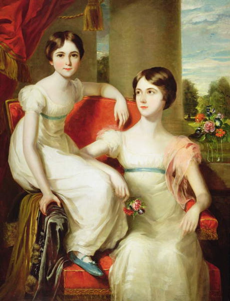 Detail of Portrait of Lady Caroline Augusta and Lady Henrietta Pelham-Clinton by Thomas Barber