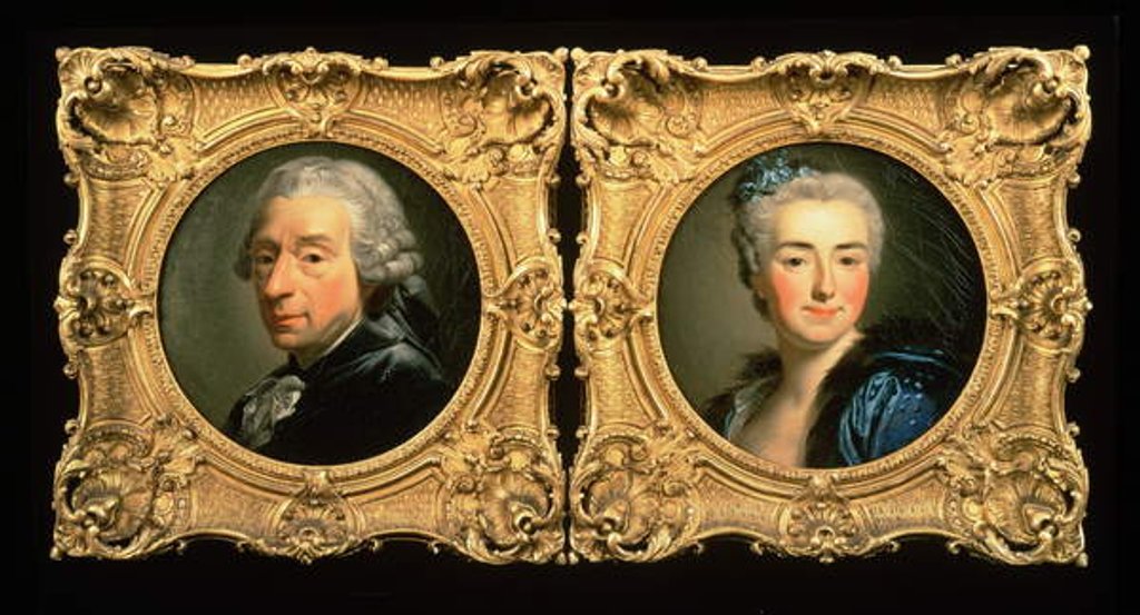Detail of Portraits of Francois Boucher and his Wife Marie-Jeanne Buseau by Alexander Roslin