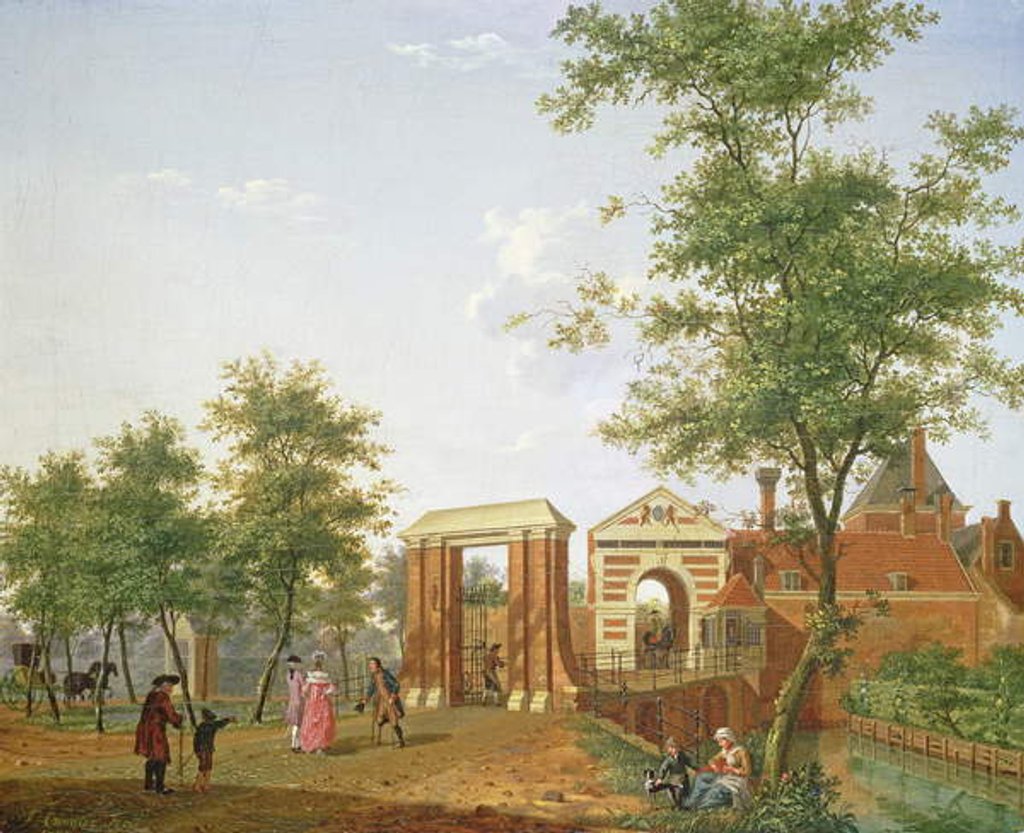 Detail of View of the Zylpoort, Harlem, 1780 by Isaak Ouwater