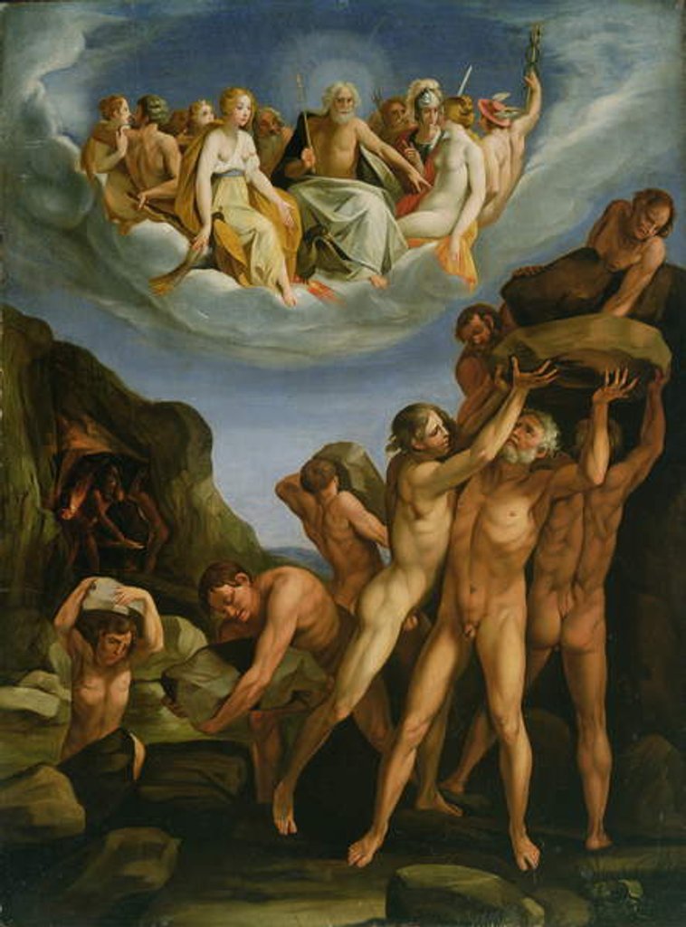 Detail of The Battle of the Gods and Giants by Cesare (attr. to) Rossetti