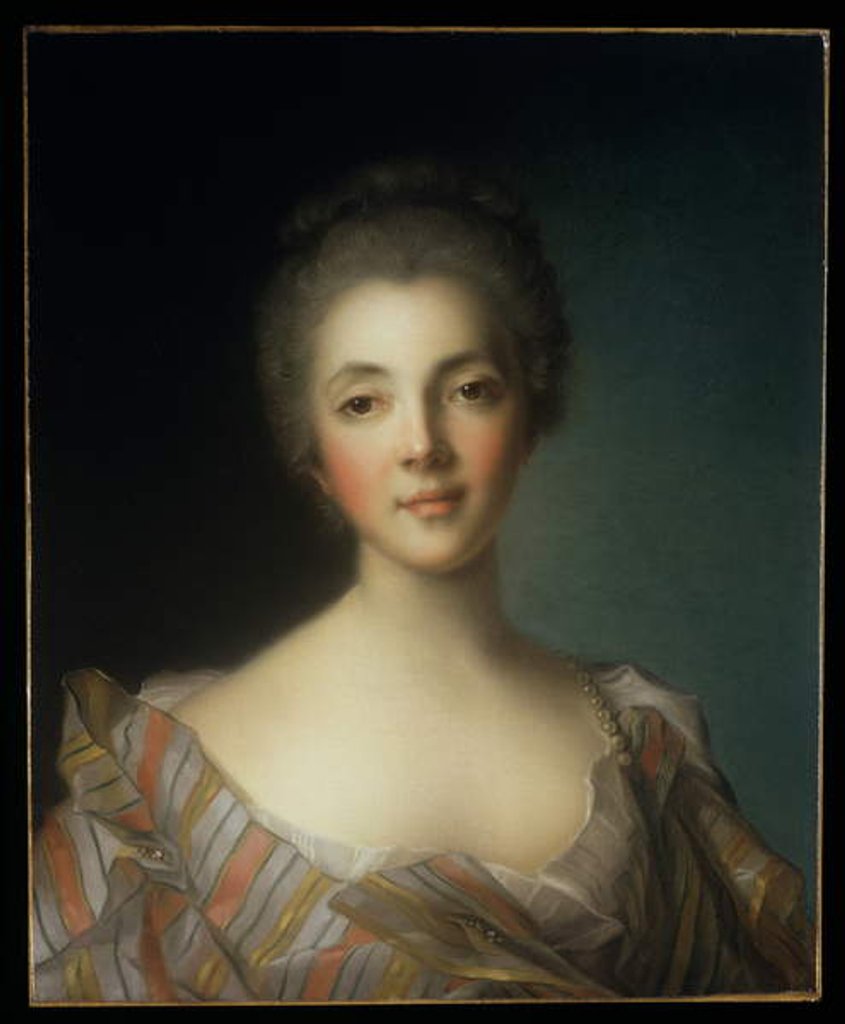 Detail of Portrait of Madame Dupin by Jean-Marc Nattier