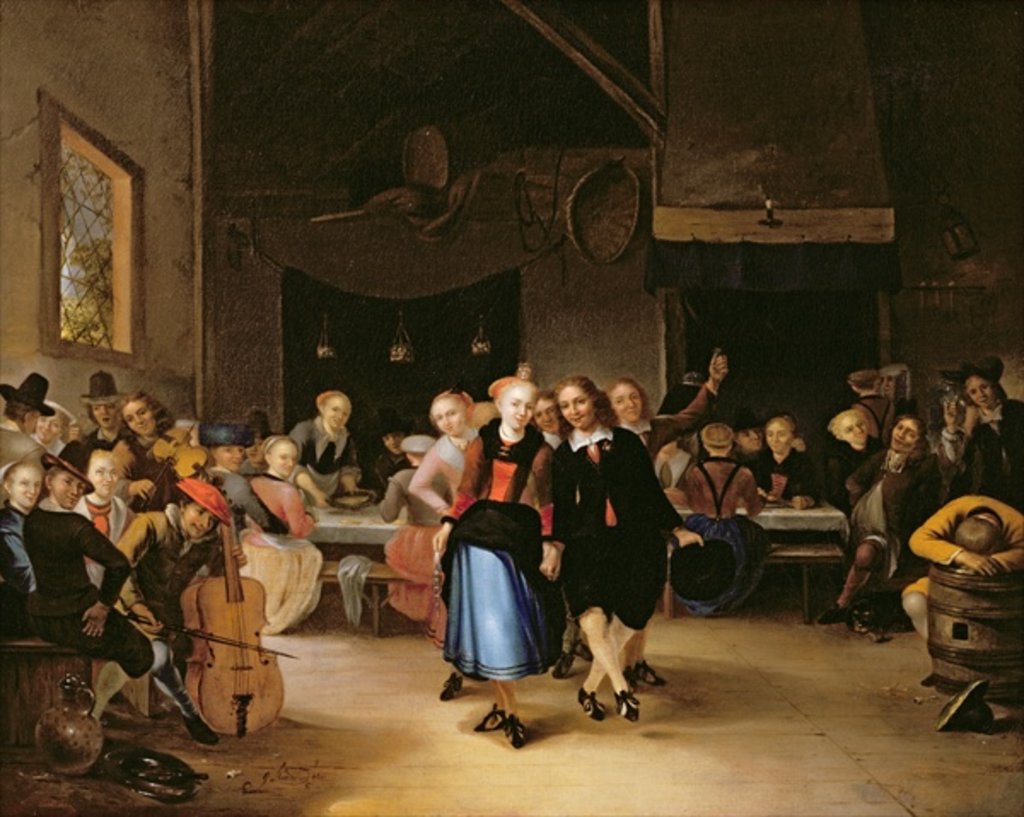 Detail of Wedding Dance in a Tavern by Gerrit Lundens