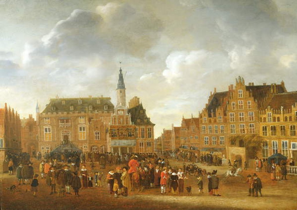 Detail of The Announcement of the Peace Treaty of Munster in 1648 from the Balcony of the Town Hall of Haarlem by Gillis Rombouts