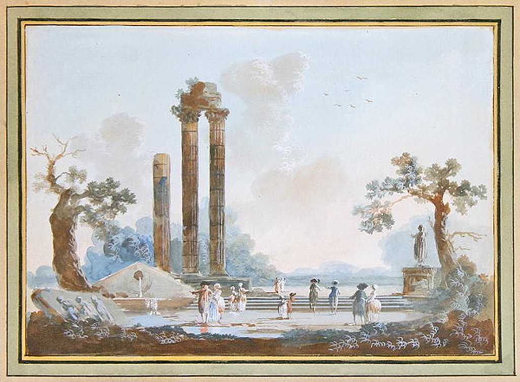 Detail of Promenade in a Park at Dusk: A Set of Pendants, 1784 by Louis Gabriel Moreau