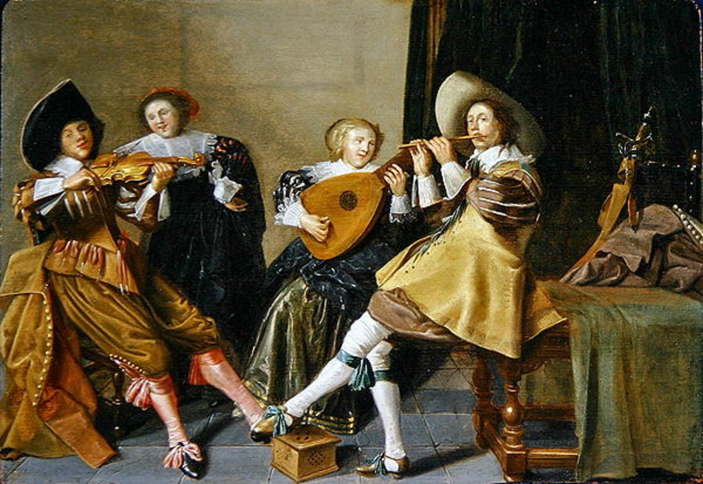 Detail of An Elegant Company Playing Music in an Interior by Dirck Hals