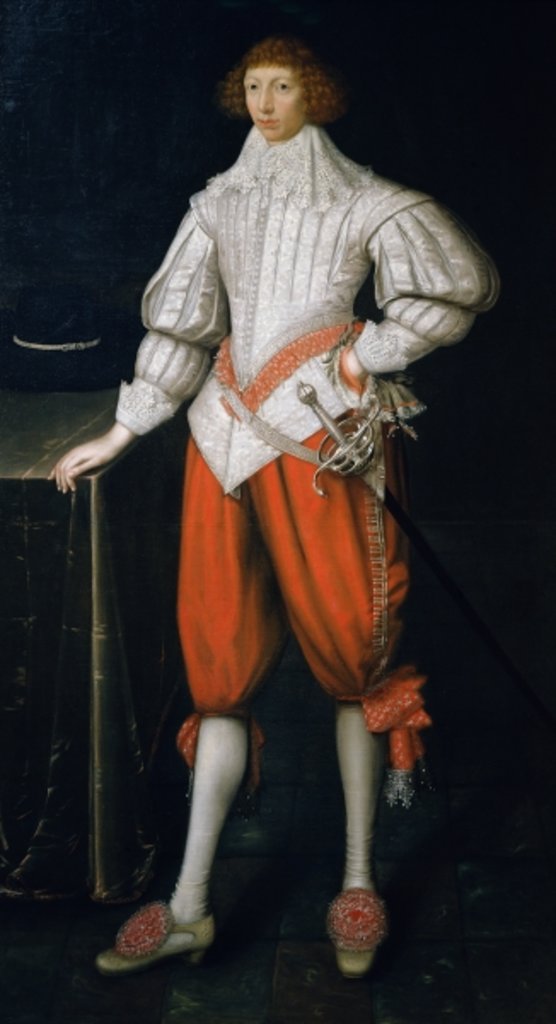 Detail of Portrait of a Gentleman, Possibly a Member of the Poulett Family, late 1620s by Gilbert Jackson
