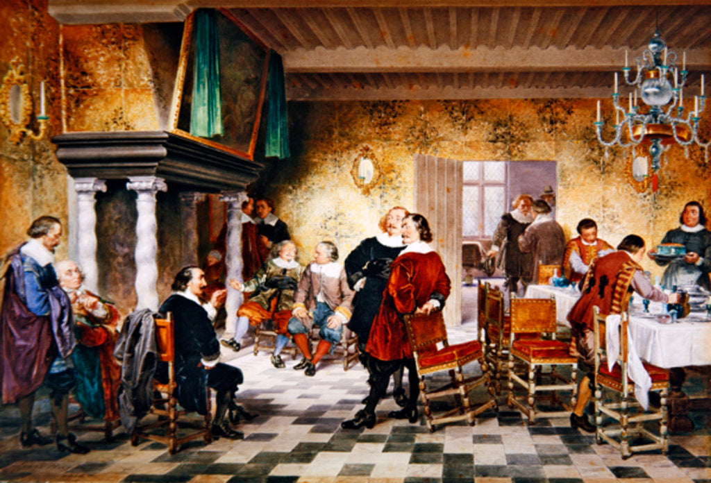 Detail of A Convivial Meeting of the Brewer's Corporation, Antwerp by Louis Haghe