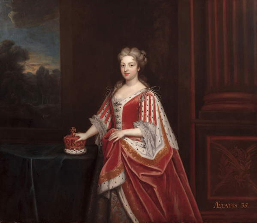 Detail of Portrait of Queen Caroline Wilhelmina of Brandenburg-Ansbach as Princess of Wales, 1720s by Enoch Seeman