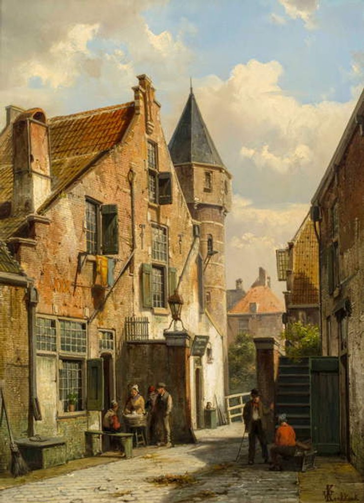 Detail of A View of Leiden, 1891 by Willem Koekkoek