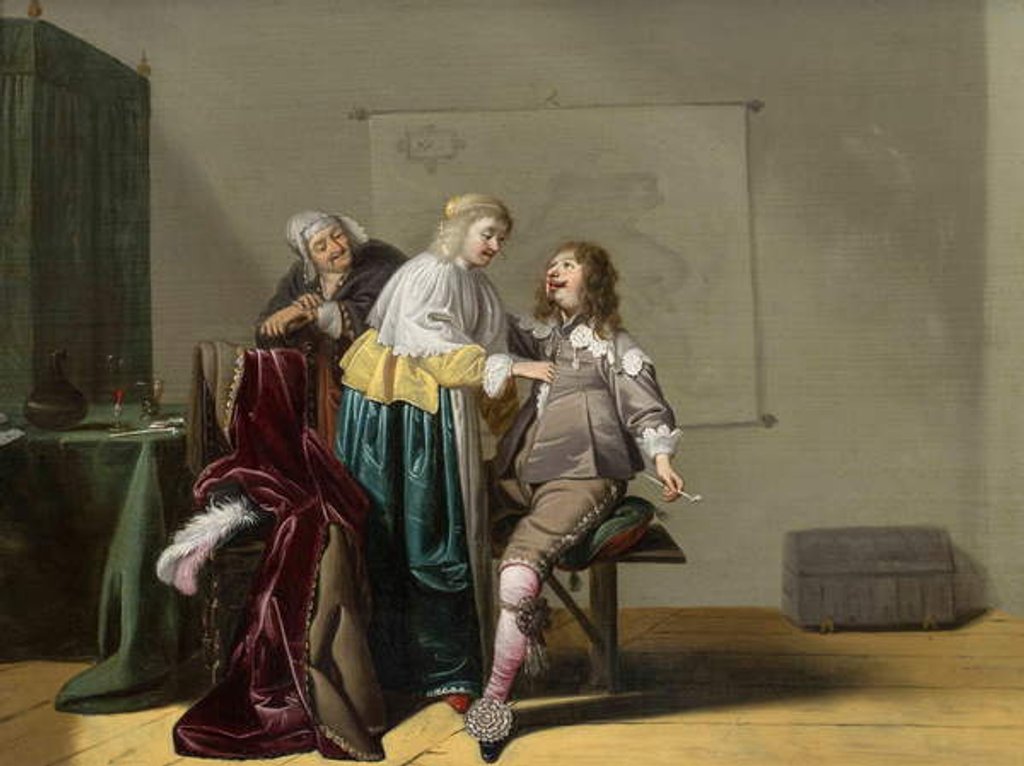 Detail of Indulgence in Worldly Pleasures, 17th century by Jacob Fransz van der Merck