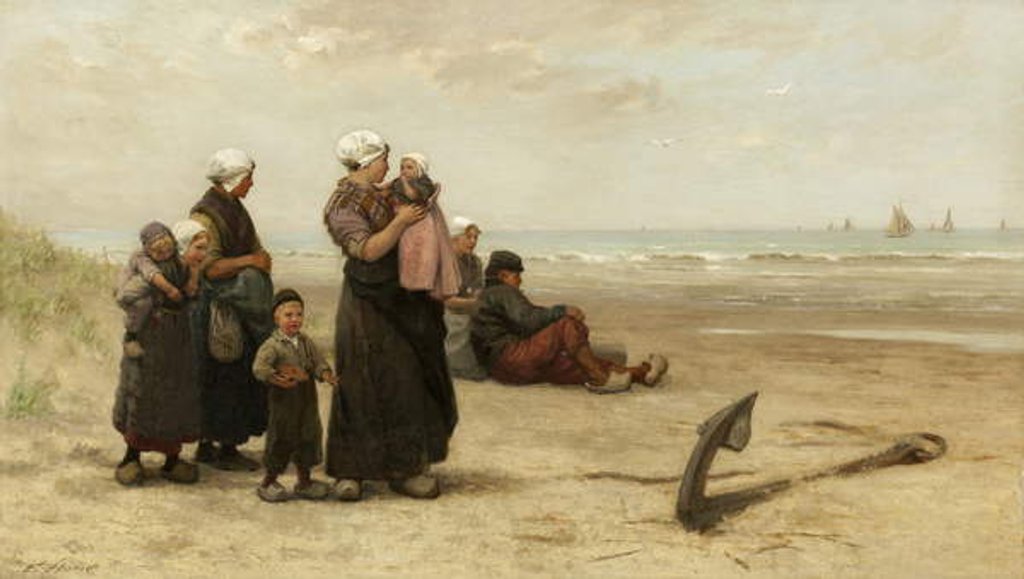 Detail of Watching for the Return of the Ships on the Beach at Katwijk by Edith Hume