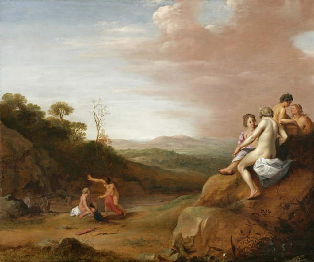 Detail of Diana and her Nymphs with the Discovery of Callisto by Cornelis van Poelenburgh or Poelenburch