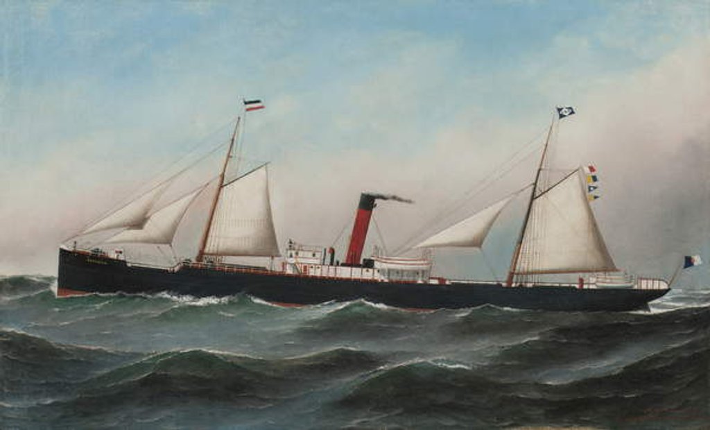 Detail of The S.S. Oevenum at sea , 1891 by Antonio Jacobsen