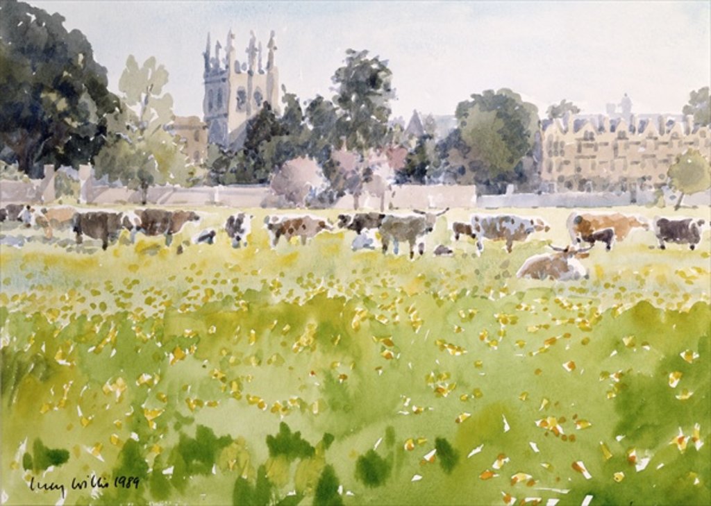 Detail of Looking Across Christ Church Meadows, 1989 by Lucy Willis