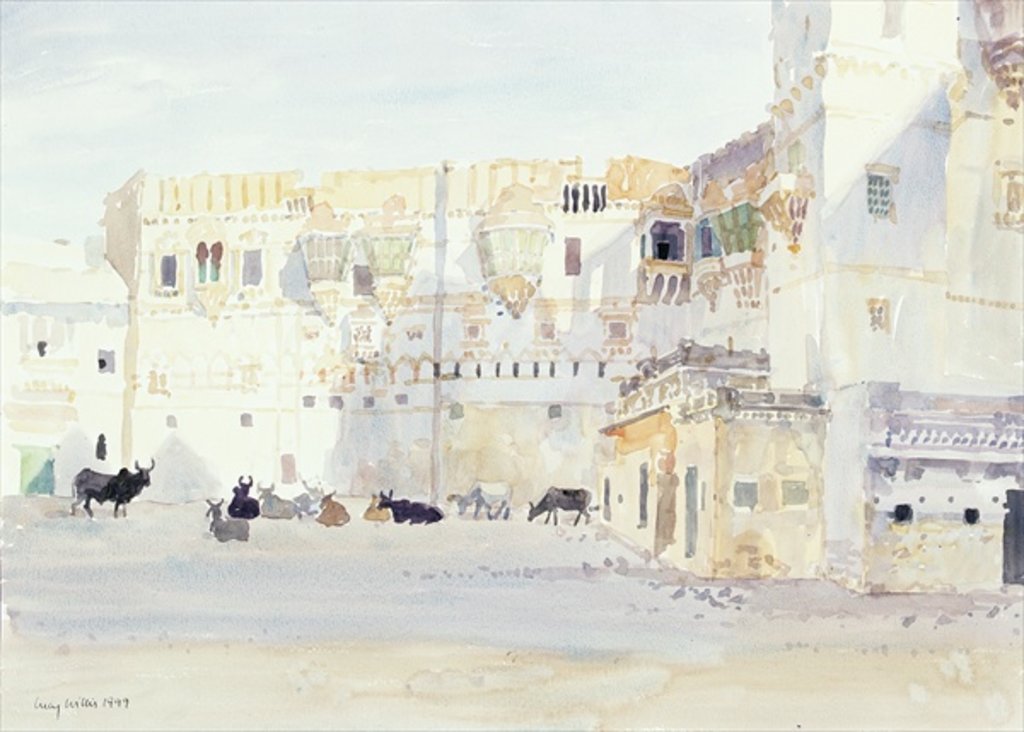 Detail of Evening at the Palace, Bhuj, 1999 by Lucy Willis
