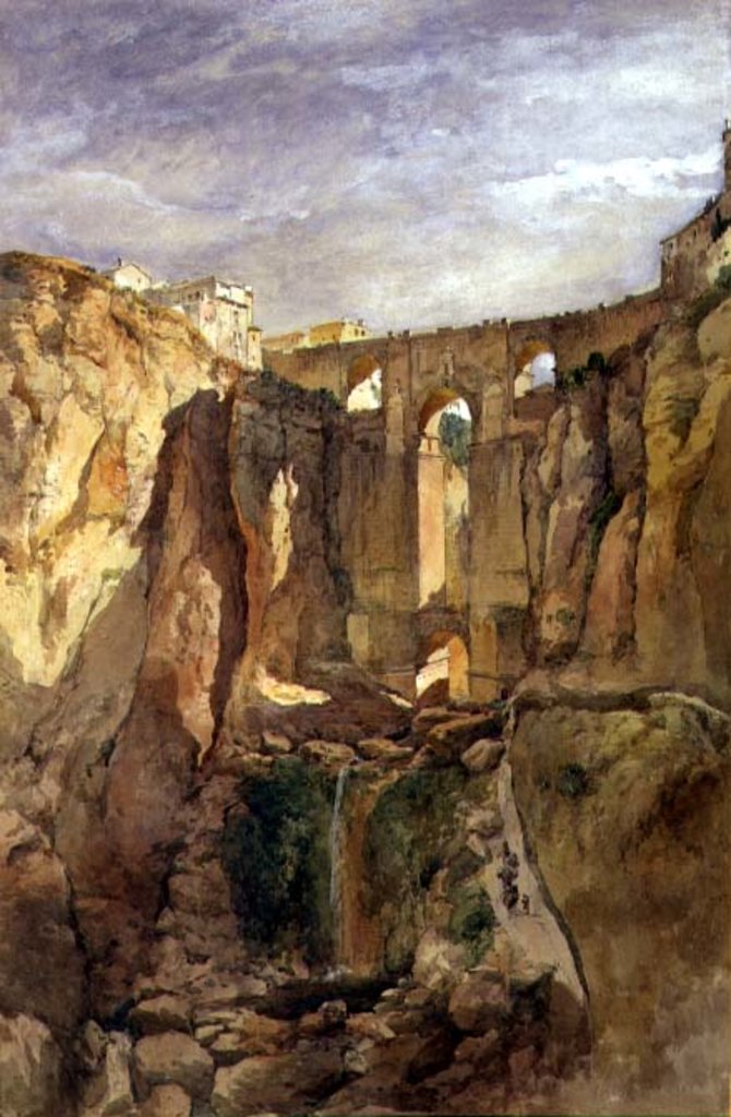 Detail of The Gorge, Ronda, Spain by Edward Angelo Goodall