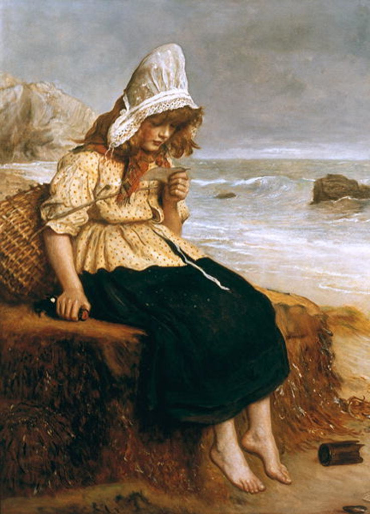 Detail of A Message from the Sea by John Everett Millais