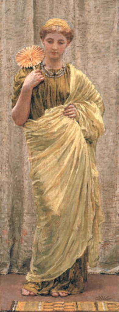 Detail of The Gilded Fan by Albert Joseph Moore