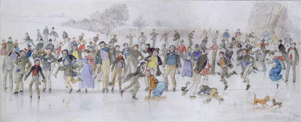 Detail of Skating Scene by Charles Altamont Doyle
