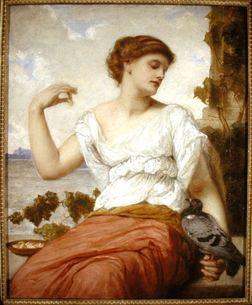 Detail of The Pet Pigeon, 1886 by Gustave Pope