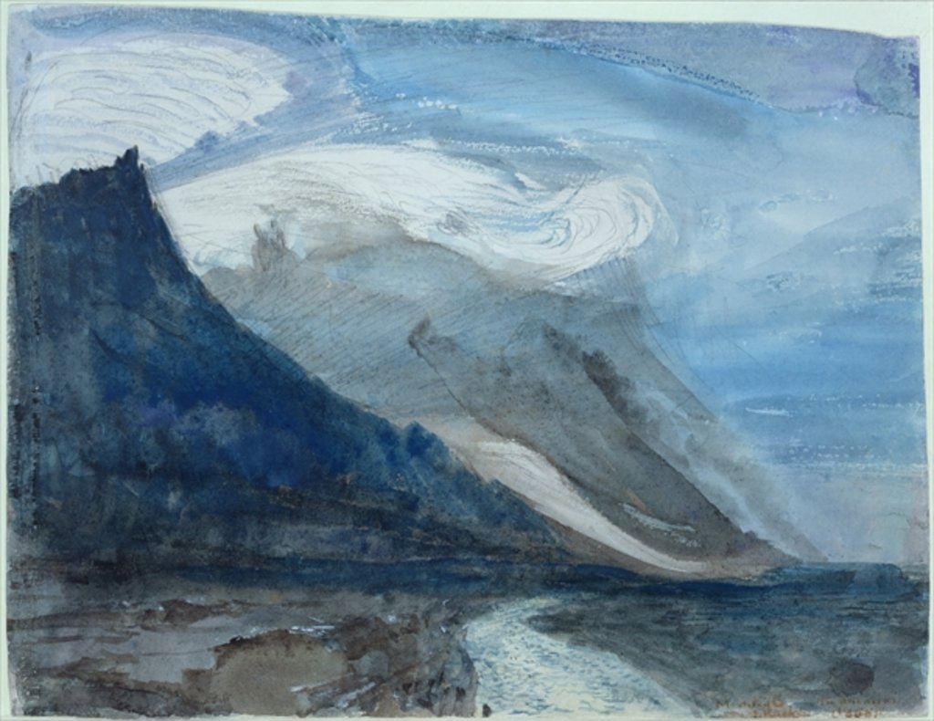 Detail of Moonlight, Chamonix, 1866 by John Ruskin