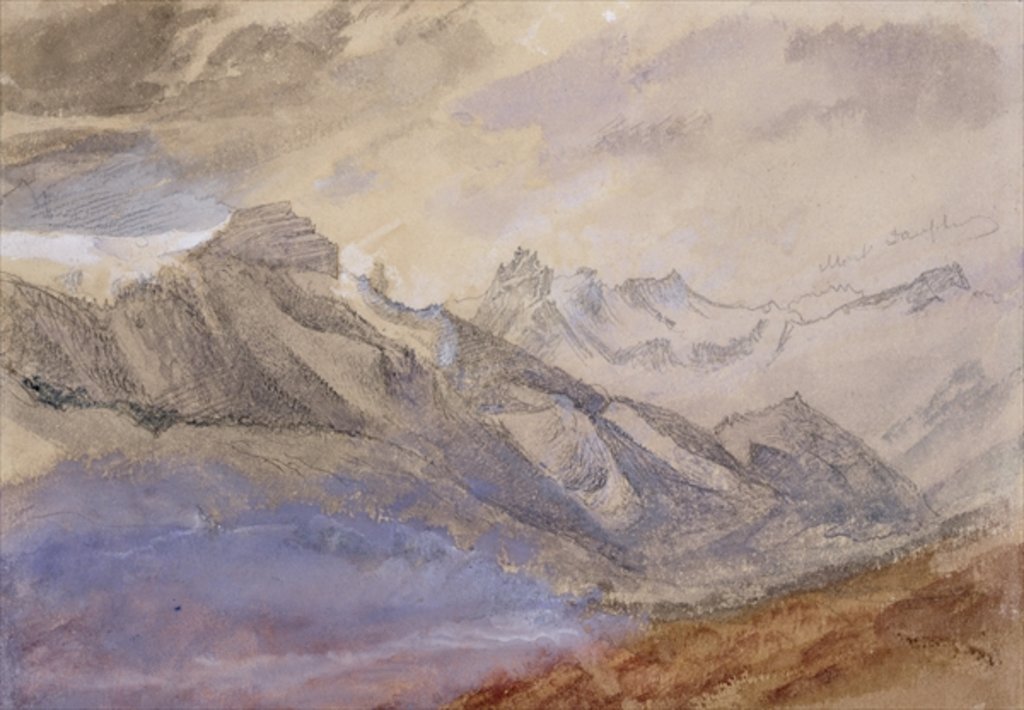 Detail of Mont Dauphiny, near Chartreuse by John Ruskin
