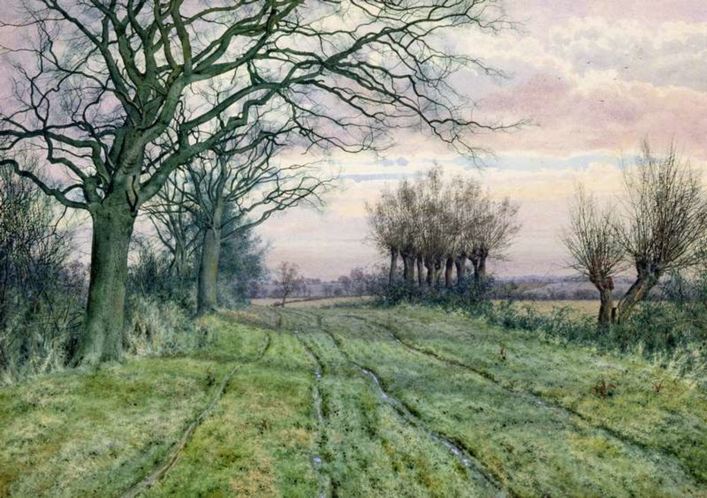 Detail of A Fenland Lane with Pollarded Willows, 1887 by William Fraser Garden