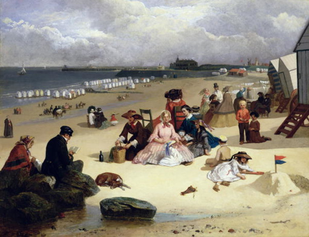 Detail of Littlehampton Beach with the Pier, Climping beyond c.1888 by John W. Eyres