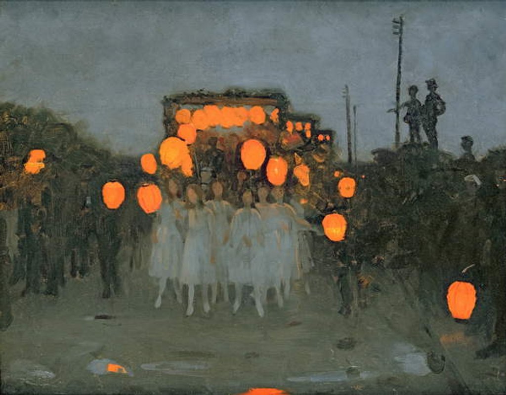 Detail of The Lantern Parade c.1918 by Thomas Cooper Gotch
