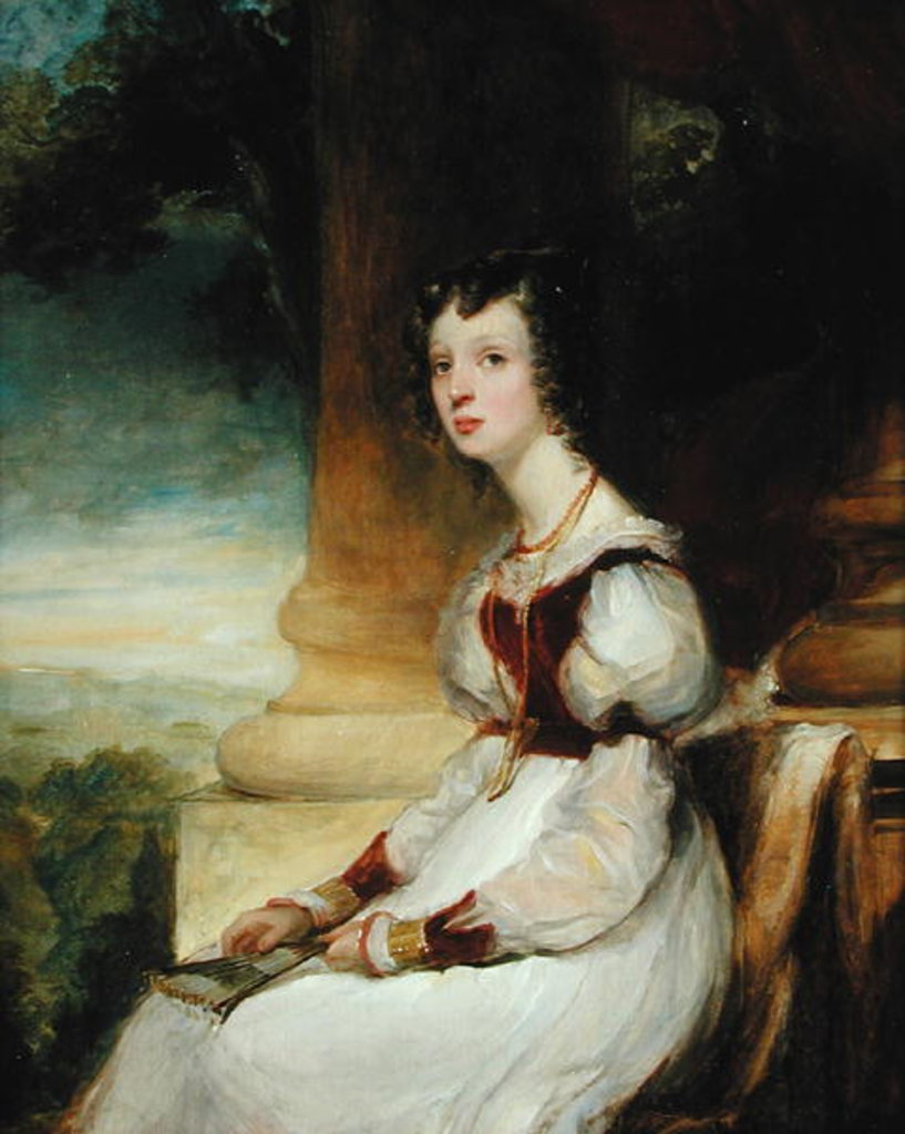 Detail of Portrait of a Lady by George Clint