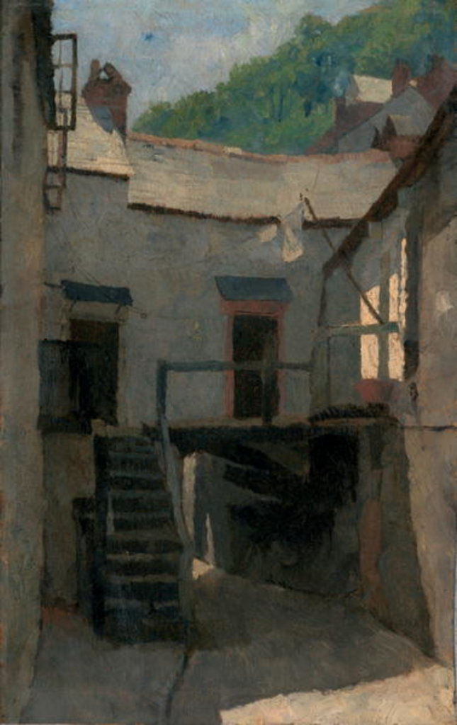 Detail of Street scene, Cornwall by Frederick Cayley Robinson