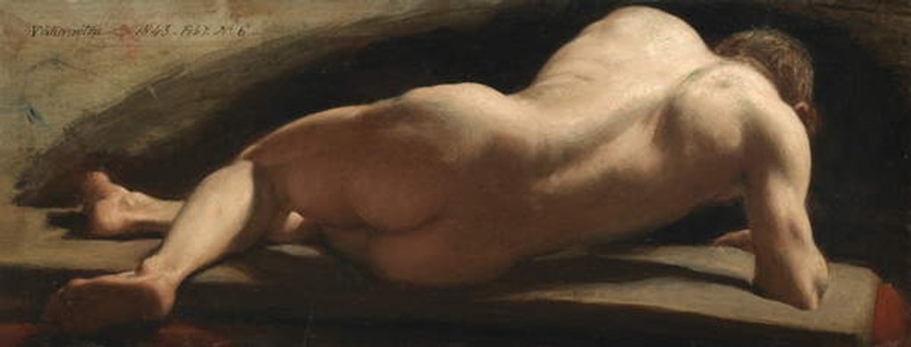 Detail of Male Nude, 1843 by William Frederick Witherington