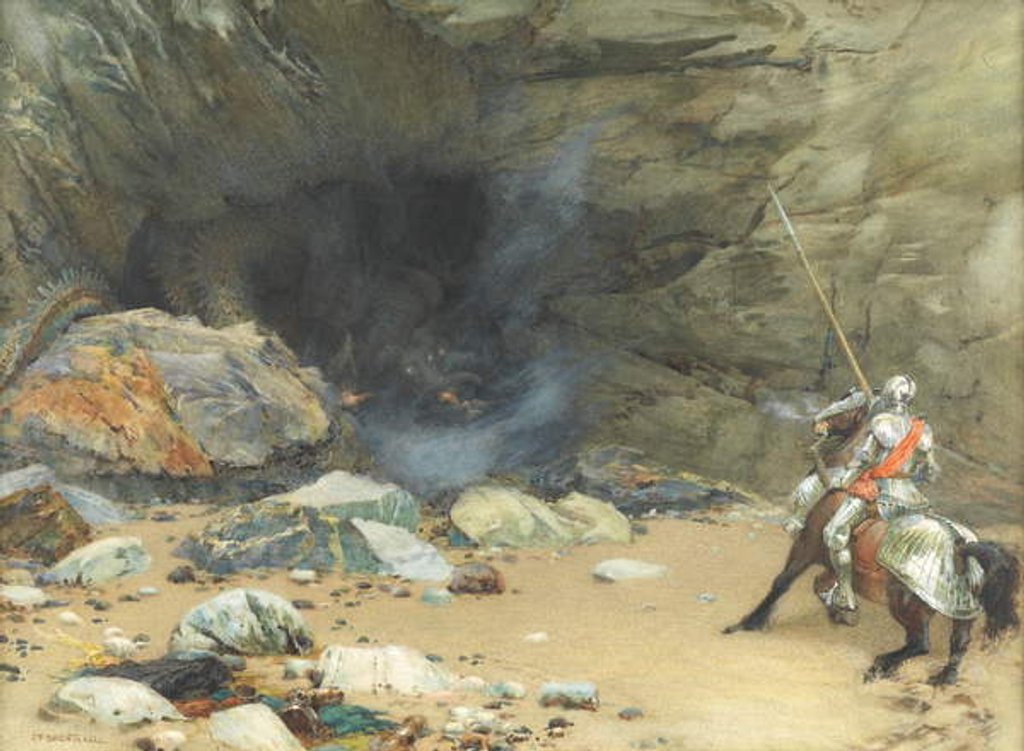 Detail of The Dragon's Cave by Edward Frederick Brewtnall