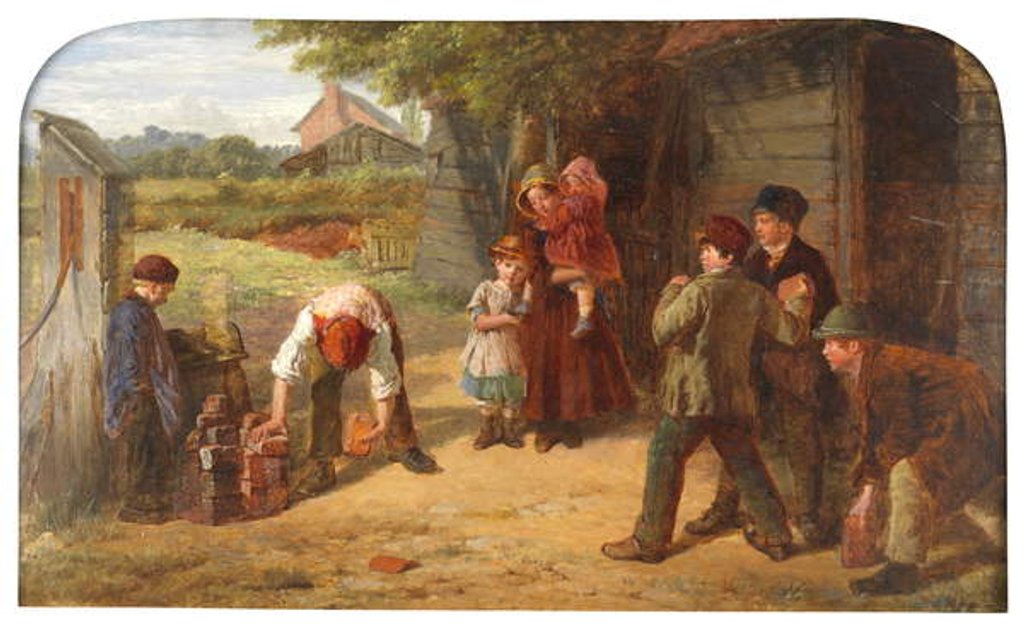 Detail of The Village Game, 1860 by William Henry Knight