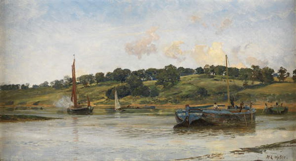 Detail of Barges on the Medway, 1977 by William Lionel Wyllie