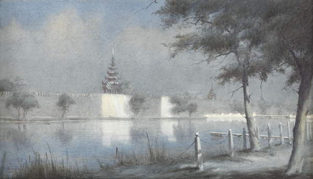 Detail of The Moat at Mandalay by Moonlight, 1924 by Alma Claude Burlton Cull