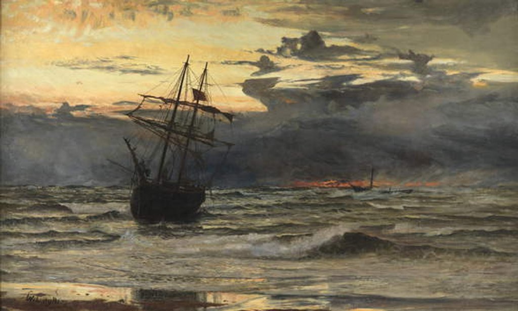 Detail of The Sea-Beach after a Storm - Time, Dawn by William Lionel Wyllie