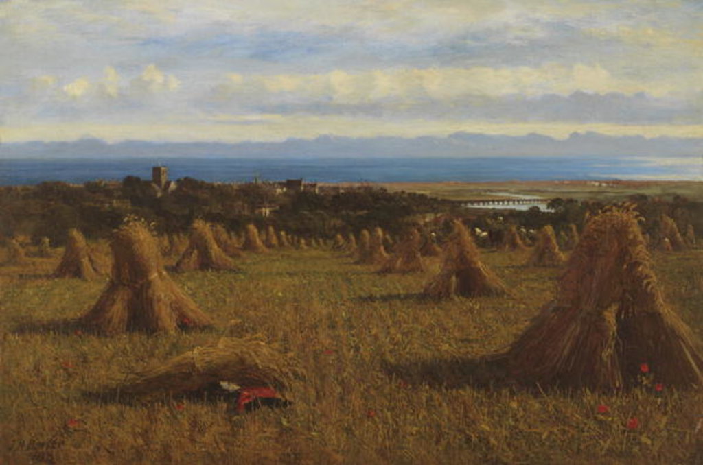 Detail of Cornstooks, Berwick Beyond, 1888 by Joseph Moseley Barber