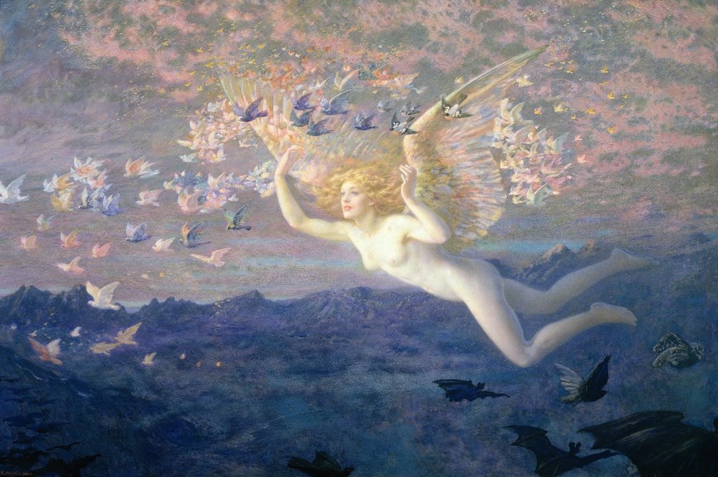 Detail of On the Wings of the Morning, 1905 by Edward Robert Hughes