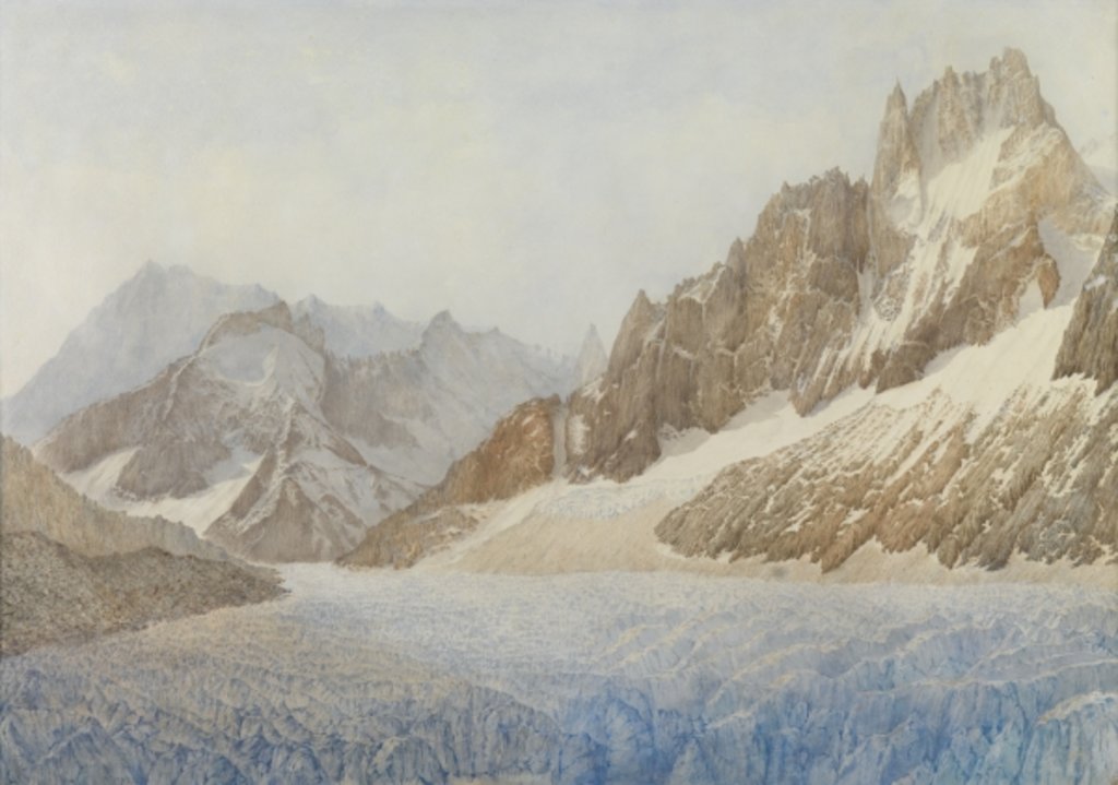 Detail of The Mer de Glace, Chamonix, 1881 by Sarah Inger Louise Severn