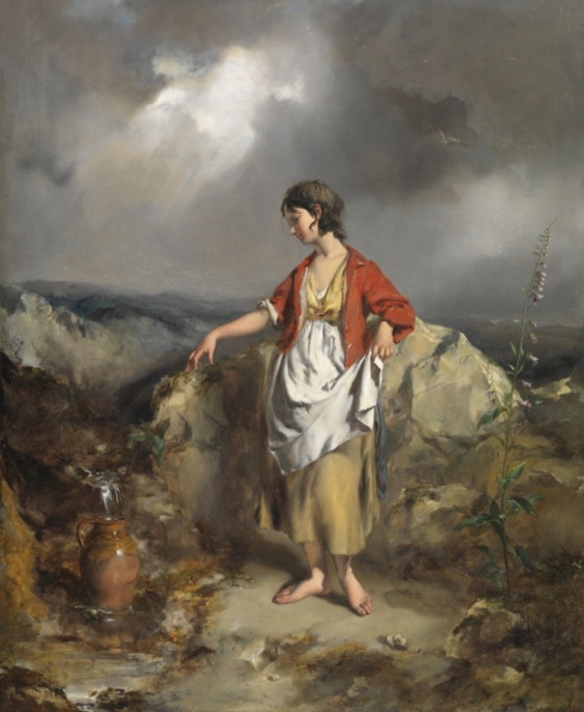 Detail of Girl with a Pitcher, mid 1840s by Paul Falconer Poole