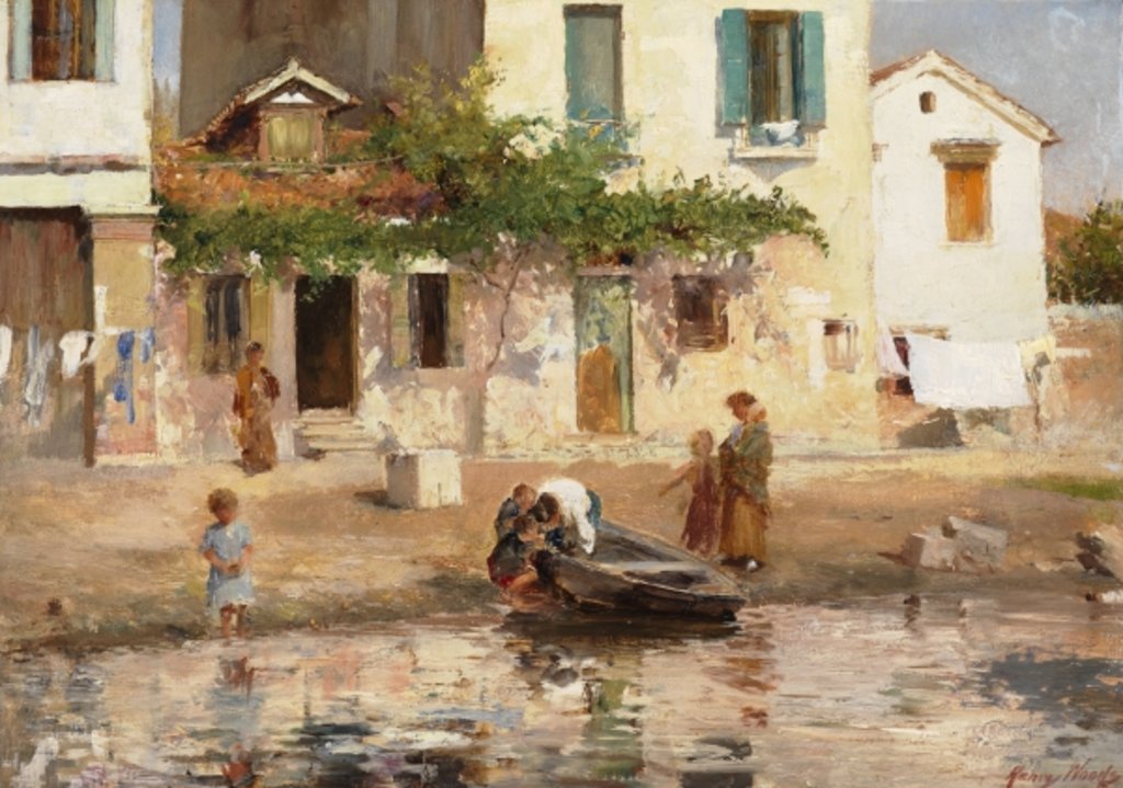 Detail of Figures by the Water's Edge by Henry Woods