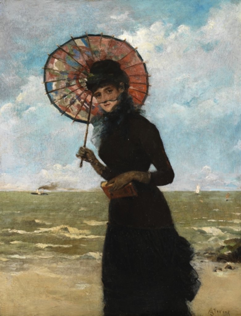 Detail of Promenade by the Sea by Alfred Emile Stevens