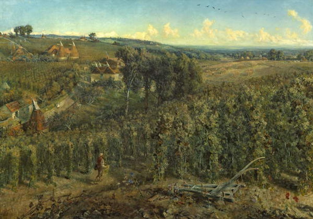 Detail of The Hop-Gardens of England, c.1875 by Cecil Gordon Lawson
