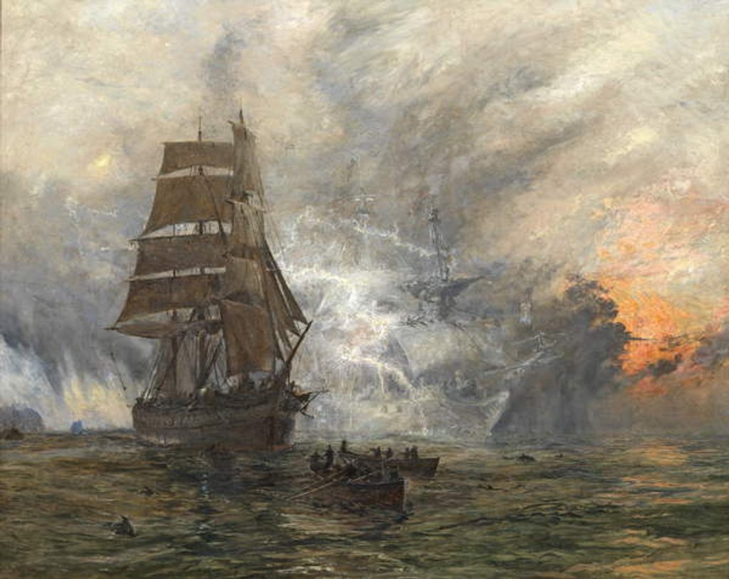 Detail of The Phantom Ship, c.1889 by William Lionel Wyllie